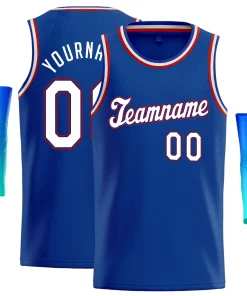 Custom Blue Royal-Red Classic Tops Athletic Basketball Jersey