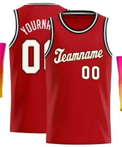 Custom Red White-Black Classic Tops Tank Top Basketball Jersey
