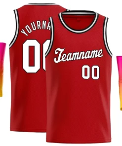 Custom Red White-Black Classic Tops Sport Game Basketball Jersey
