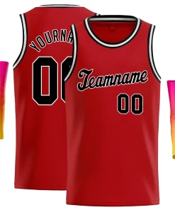 Custom Red Black-White Classic Tops Sport Game Basketball Jersey