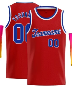 Custom Red Royal-White Classic Tops Athletic Basketball Jersey