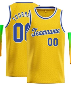 Custom Yellow Royal-White Classic Tops Men/Boy Basketball Jersey