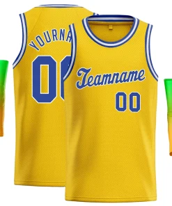 Custom Yellow Blue Classic Tops Authentic Basketball Jersey