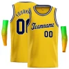Custom Yellow Black- White Classic Tops Athletic Basketball Jersey