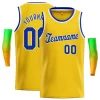 Custom Yellow Royal-White Classic Tops Men/Boy Basketball Jersey