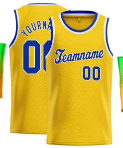 Custom Yellow Royal-White Classic Tops Men/Boy Basketball Jersey