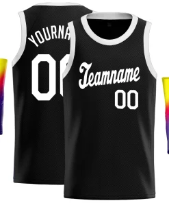 Custom Black White Classic Tops Fashion Sportwear Basketball Jersey