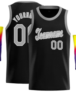 Custom Black Gray-White Classic Tops Fashion Sportwear Basketball Jersey