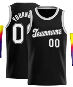 Custom Black White Classic Tops Sport Game Basketball Jersey