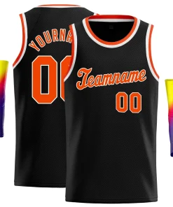 Custom Black Orange-White Classic Tops Tank Top Basketball Jersey