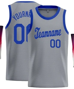 Custom Gray Royal Classic Tops Athletic Casual Basketball Jersey