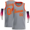 Custom Gray Orange Classic Tops Athletic Basketball Jersey