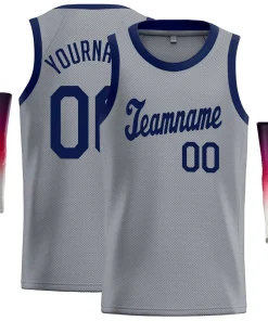 Custom Gray Navy Classic Tops Fashion Sportwear Basketball Jersey
