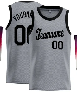 Custom Gray Black Classic Tops Men/Boy Athletic Basketball Jersey