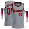 Custom Gray Red Black Classic Tops Men/Boy Basketball Jersey