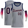 Custom Gray Navy-Orange Classic Tops Tank Top Basketball Jersey
