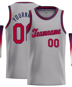 Custom Gray Orange-Royal Classic Tops Athletic Basketball Jersey