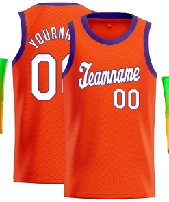 Custom Orange Purple Classic Tops Athletic Casual Basketball Jersey