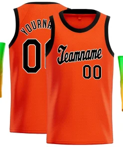Custom Orange Black-White Classic Tops Breathable Basketball Jersey