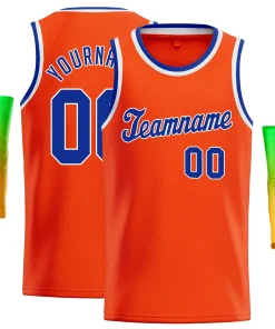Custom Orange Rroya-White Classic Tops Men/Boy Basketball Jersey
