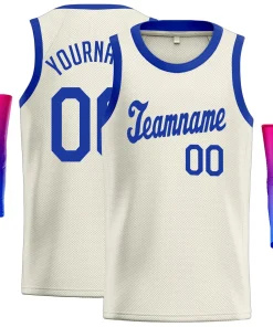 Custom Cream Royal Classic Tops Fashion Sportwear Basketball Jersey