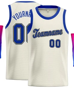 Custom Cream Royal Yellow-Royal Classic Tops Fashion Sportwear Basketball Jersey