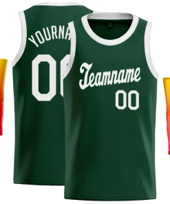 Custom Green White Classic Tops Men/Boy Basketball Jersey