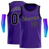Custom Purple Black-White Classic Tops Men Casual Basketball Jersey