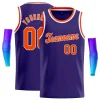 Custom Purple Orange-White Classic Tops Men Casual Basketball Jersey