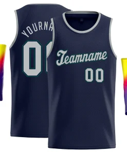 Custom Navy Gray-Navy Classic Tops Athletic Training Basketball Jersey