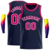 Custom Navy Pink-White Classic Tops Men Basketball Jersey