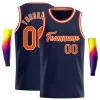 Custom Navy Orange-White Classic Tops Basketball Jersey