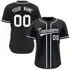 Custom Black White Classic Style Button Down Authentic Baseball Jersey