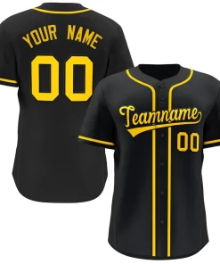 Custom Black Yellow Classic Style Fashion Authentic Baseball Jersey