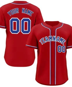 Custom Red Royal-White Classic Style Authentic Baseball Jersey