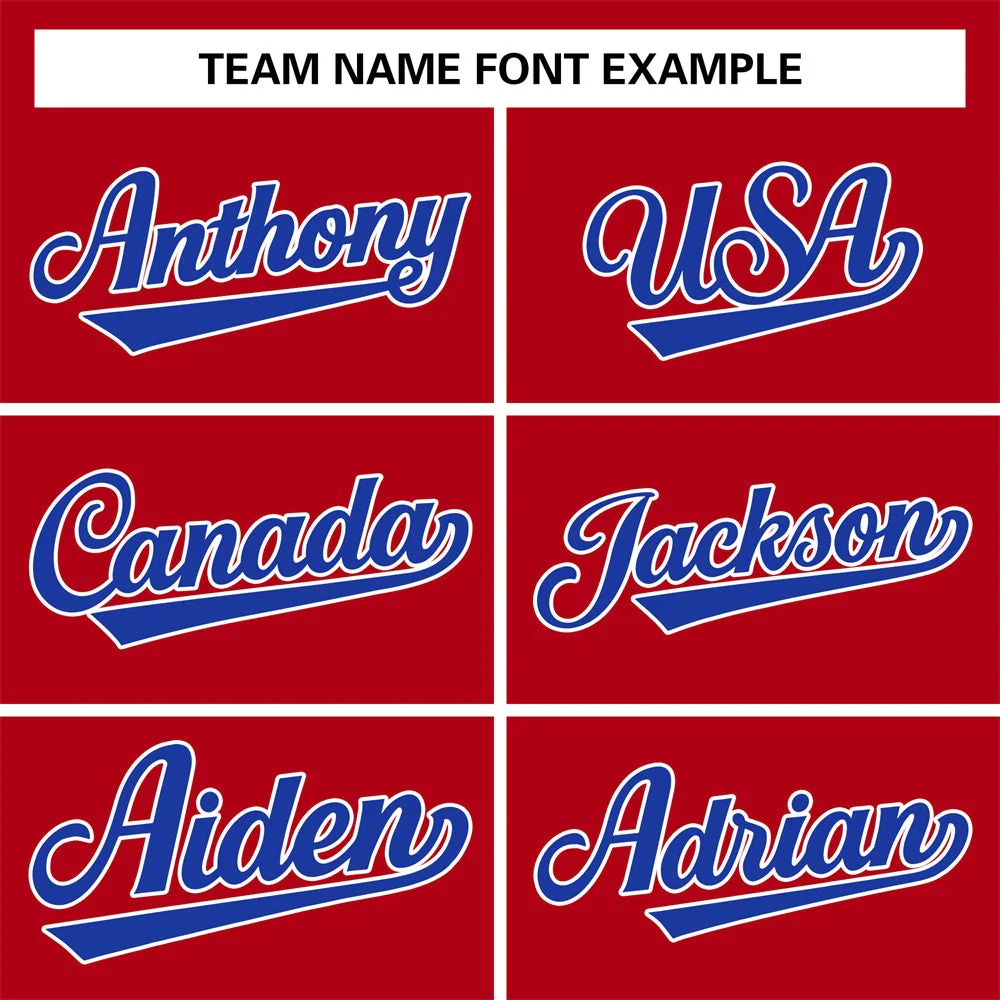 Custom Red Royal-White Classic Style Authentic Baseball Jersey - Image 3