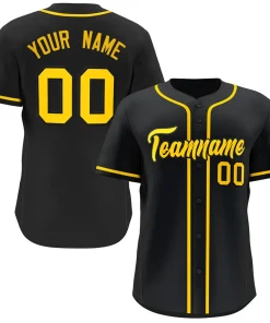 Custom Black Yellow Classic Style Hip Hop Authentic Baseball Jersey