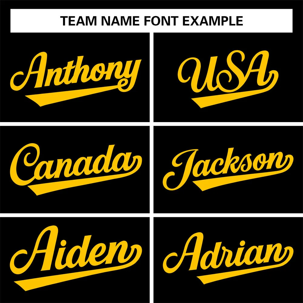 Custom Black Yellow Classic Style Hip Hop Authentic Baseball Jersey - Image 3