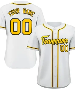 Custom White Gold-Black Classic Style Fashion Authentic Baseball Jersey