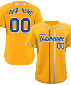 Custom Yellow White-Royal Classic Style Fashion Authentic Baseball Jersey