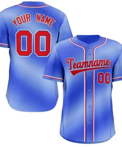 Custom Royal Red-White Gradient Fashion Authentic Baseball Jersey