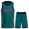 Custom Teal Navy- White Classic Tops Athletic Basketball Jersey