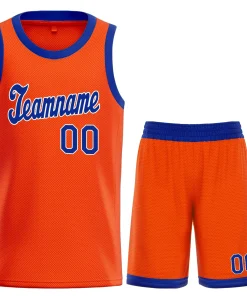 Custom Orange Royal White Classic Tops Men Casual Basketball Jersey