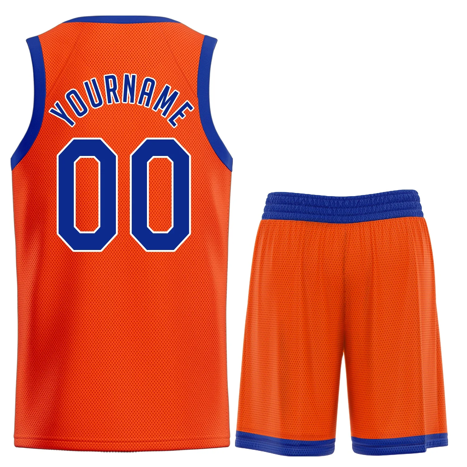Custom Orange Royal White Classic Tops Men Casual Basketball Jersey - Image 2