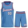 Custom Light Blue White-Red Classic Tops Men Casual Basketball Jersey