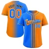 Custom Orange Powder Blue-Black Gradient Fashion Authentic Baseball Jersey
