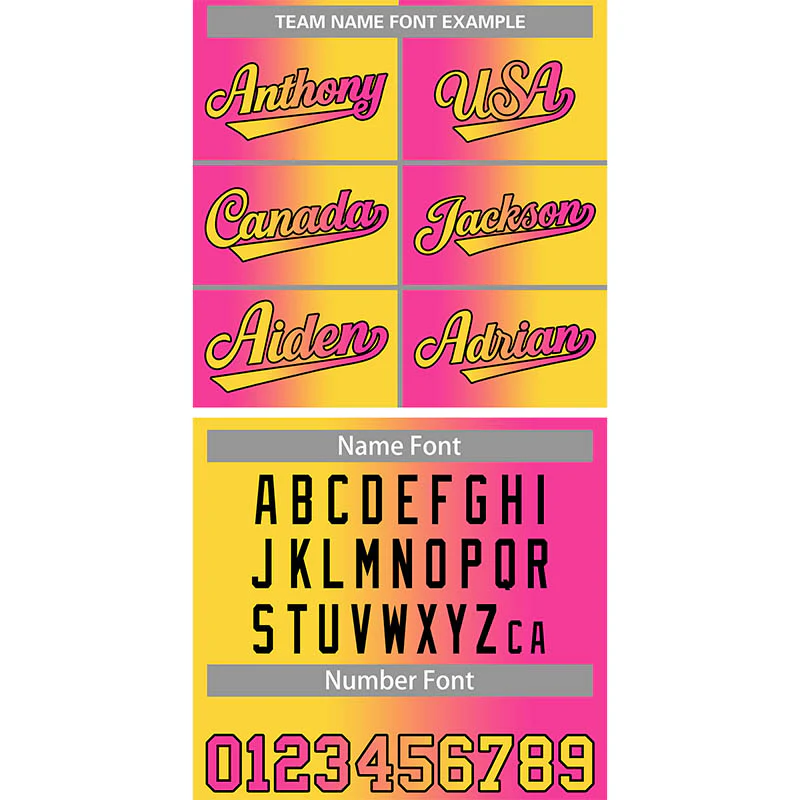 Custom Gold Pink-Black Gradient Fashion Authentic Baseball Jersey - Image 3