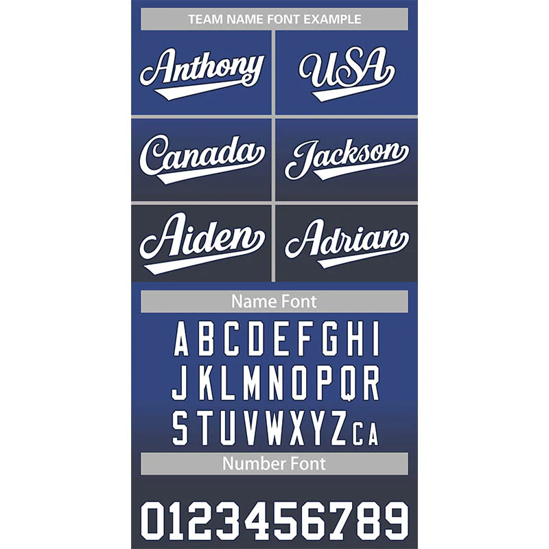 Custom Blue Navy-White Gradient Fashion Authentic Baseball Jersey - Image 3