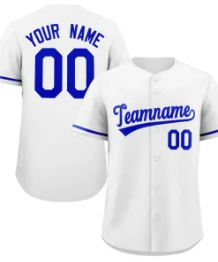 Custom White Royal Classic Style Authentic Baseball Jersey