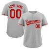 Custom Gray Red Solider Classic Style Authentic Baseball Jersey